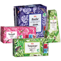 Illustration av Bindor, trosskydd singelpack, tamponger