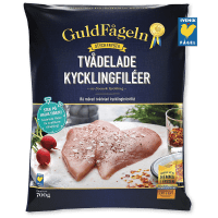 Illustration av Fryst tunnskivad, tvådelad kycklingfilé