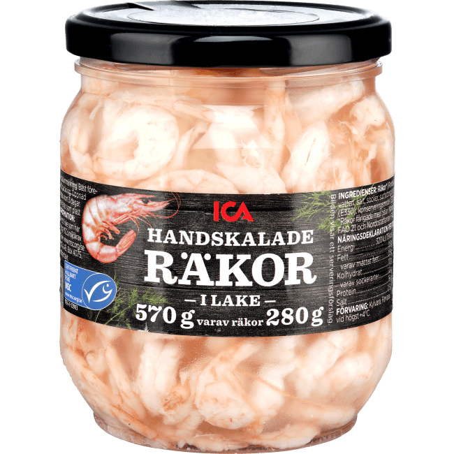 Illustration av Handskalade räkor