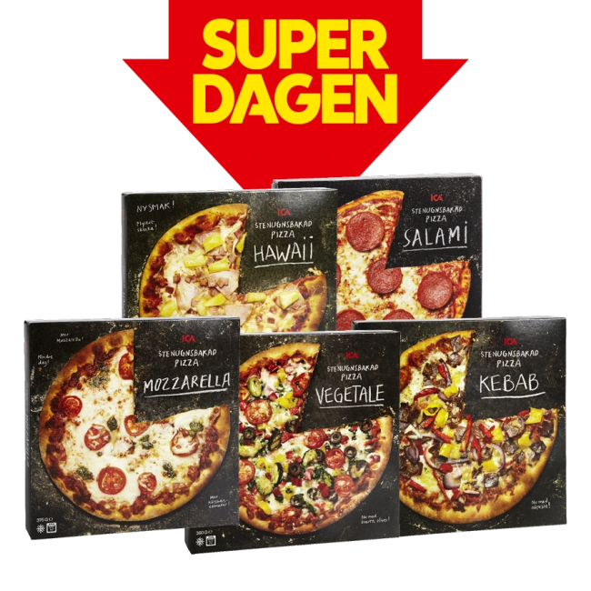 Illustration av Fryst pizza