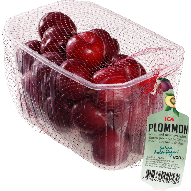 Illustration av Plommon i korg