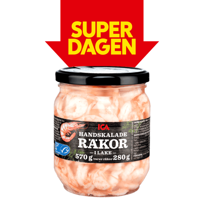 Illustration av Handskalade räkor