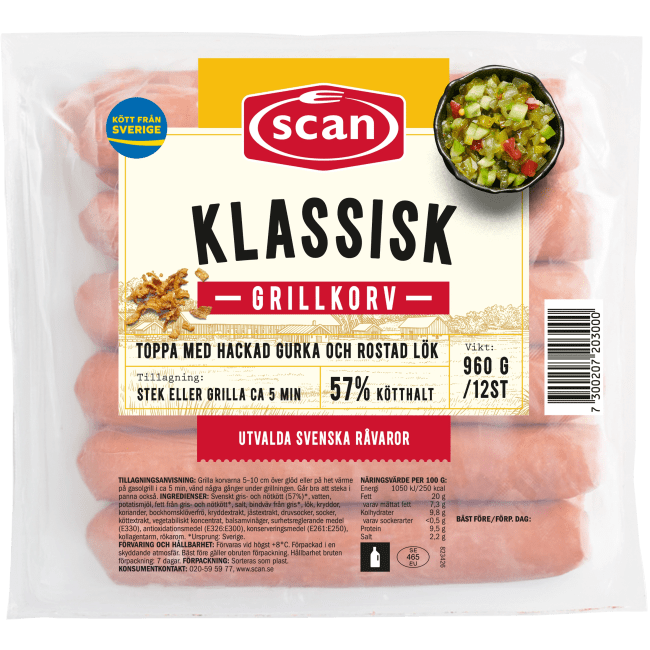 Illustration av Grillkorv