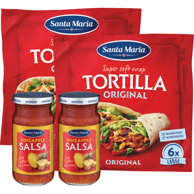 Illustration av Fruktsalsa, Tortillabröd