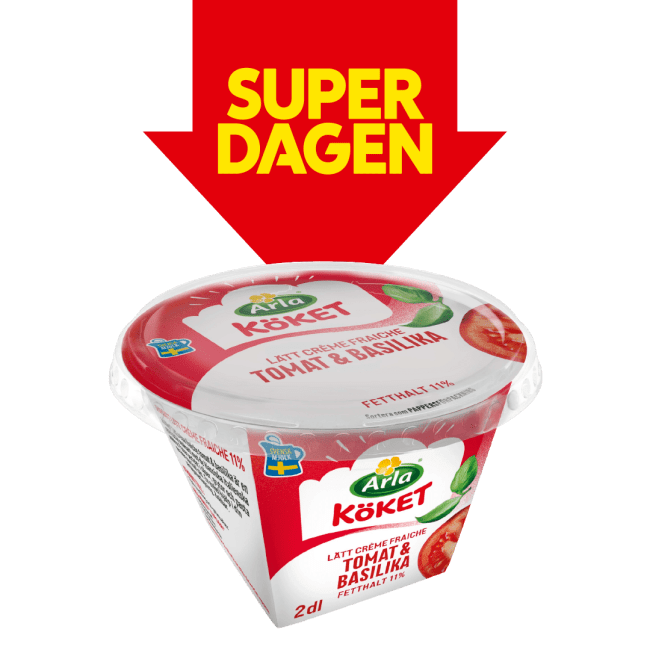 Illustration av Crème fraiche Smaksatt