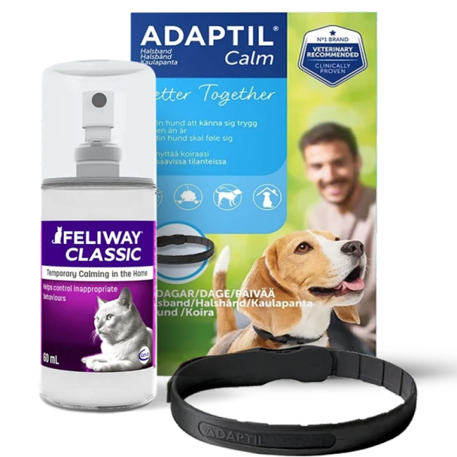 Illustration av 25% vid köp av 2 på Feliway & Adaptil