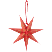Stjärna Mini 20 cm röd / guld ICA.