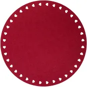 Tablett Hjärta filt Röd D:38cm ICA.