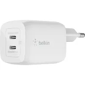 Väggladdare dubbel USB-C 65W Belkin.
