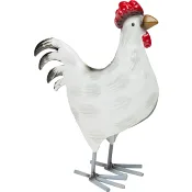 Höna  metall vit 15cm Festive.