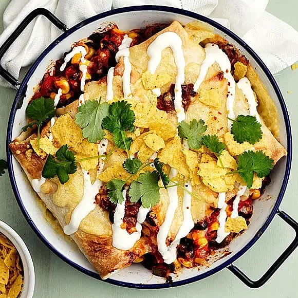 Enchiladas på svarta bönor