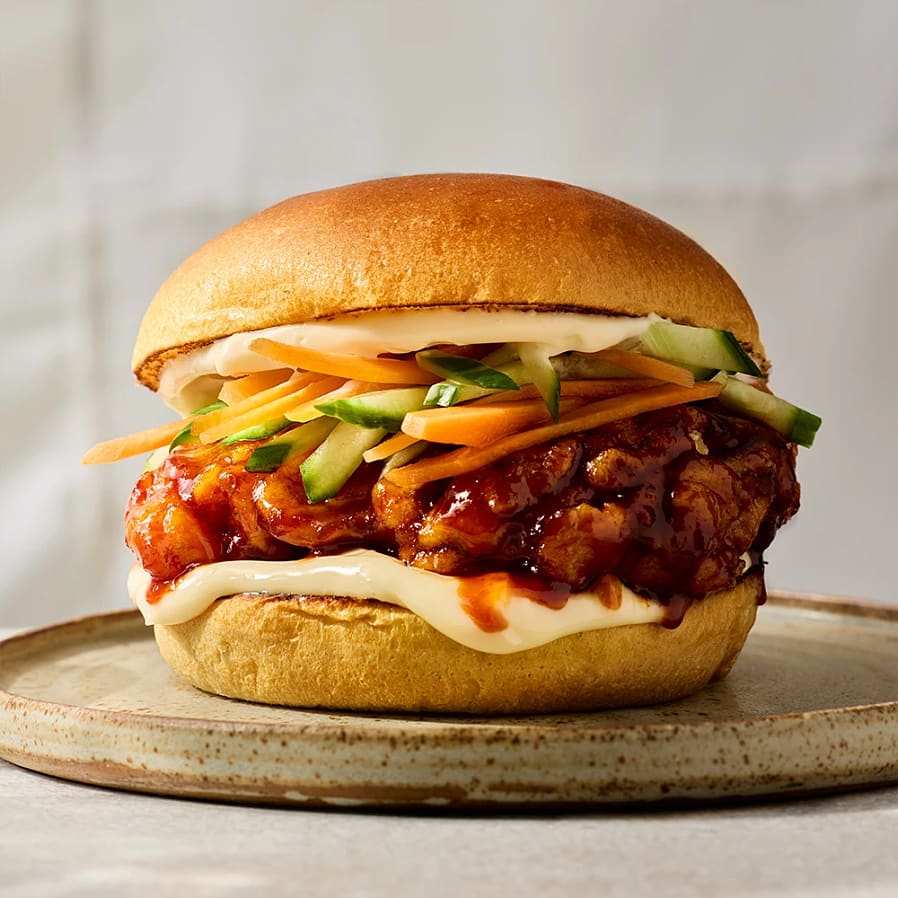 Korean fried chicken burger