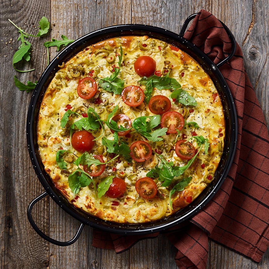 Frittata med oliver och fetaost