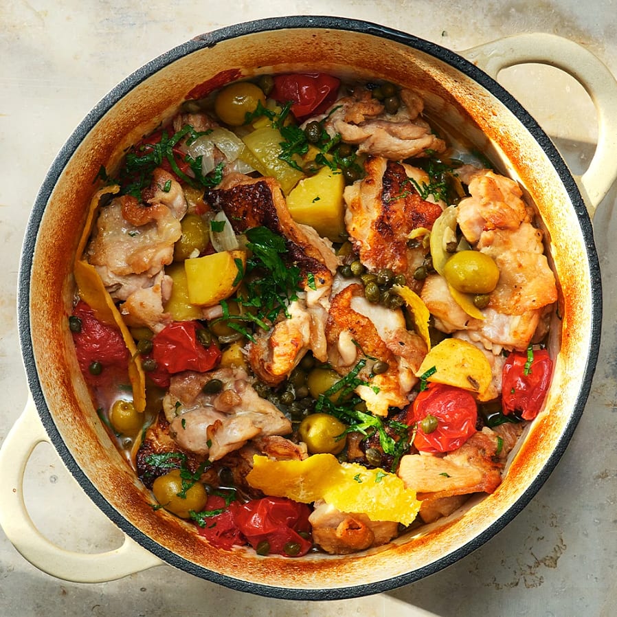 Citron- och olivbakad kyckling