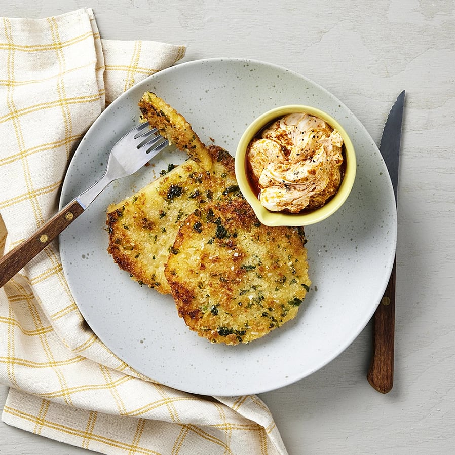 Kålrotsschnitzel med parmesan och basilika