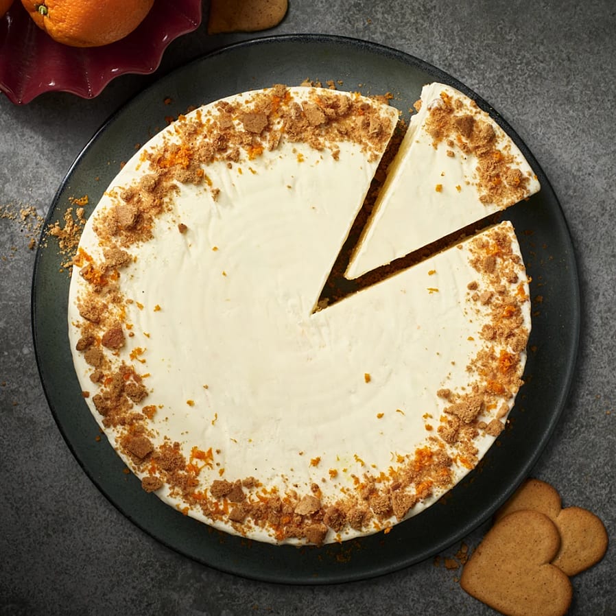 Fryst cheesecake med apelsin och pepparkaka