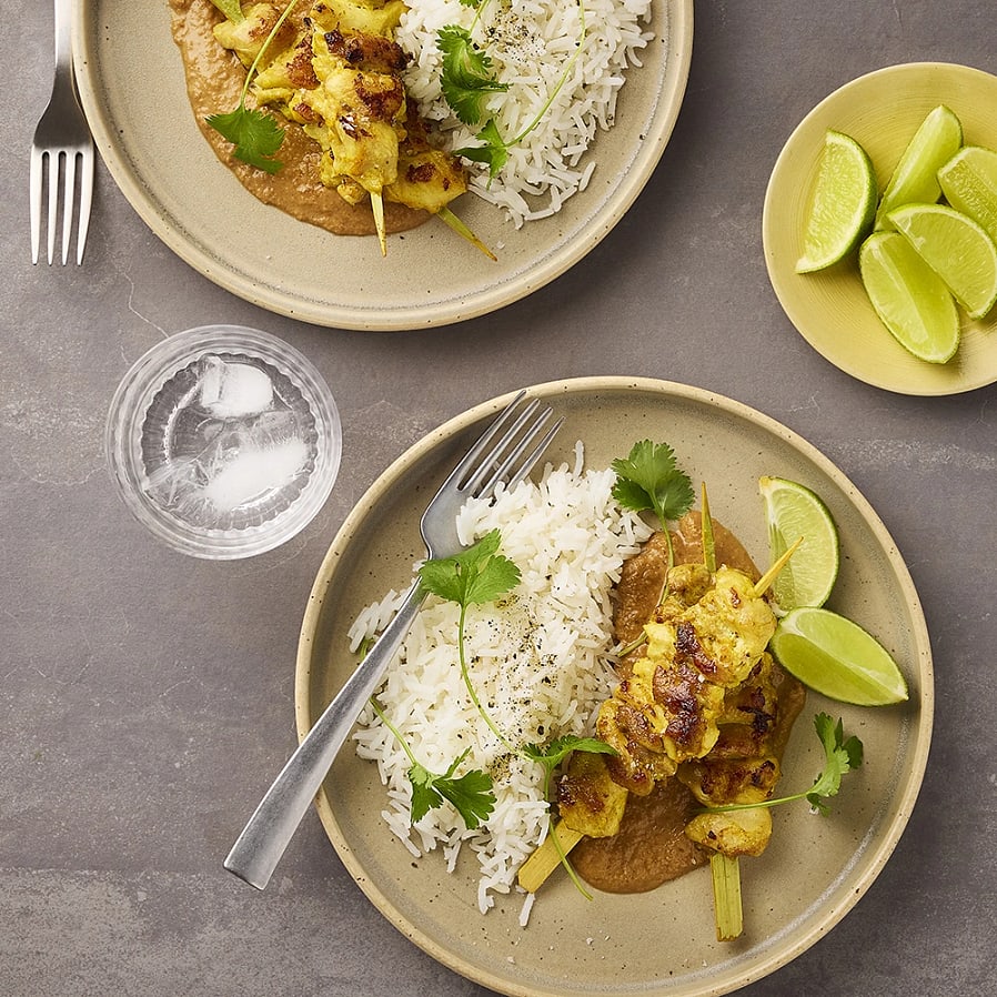 Kyckling satay med jordnötssås