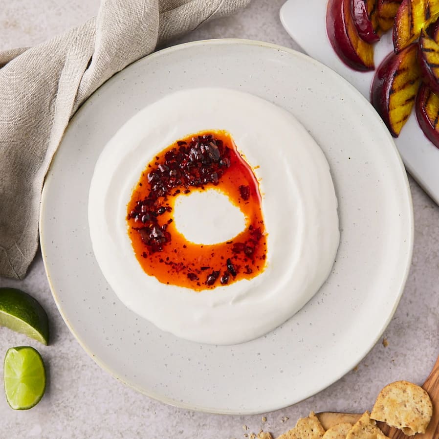 Vispad mozzarella med grillad nektarin