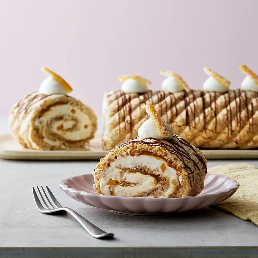 Budapestrulle med dulce de leche och apelsin