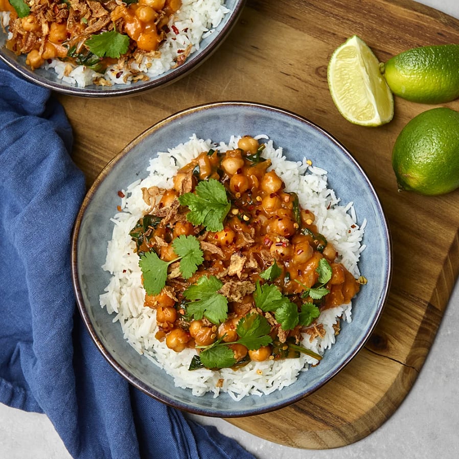 Snabblagad indisk kikärtsgryta