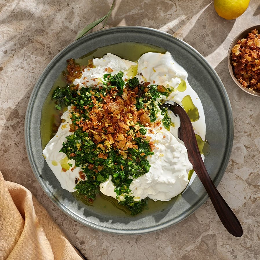 Buratadipp med gremolataolja