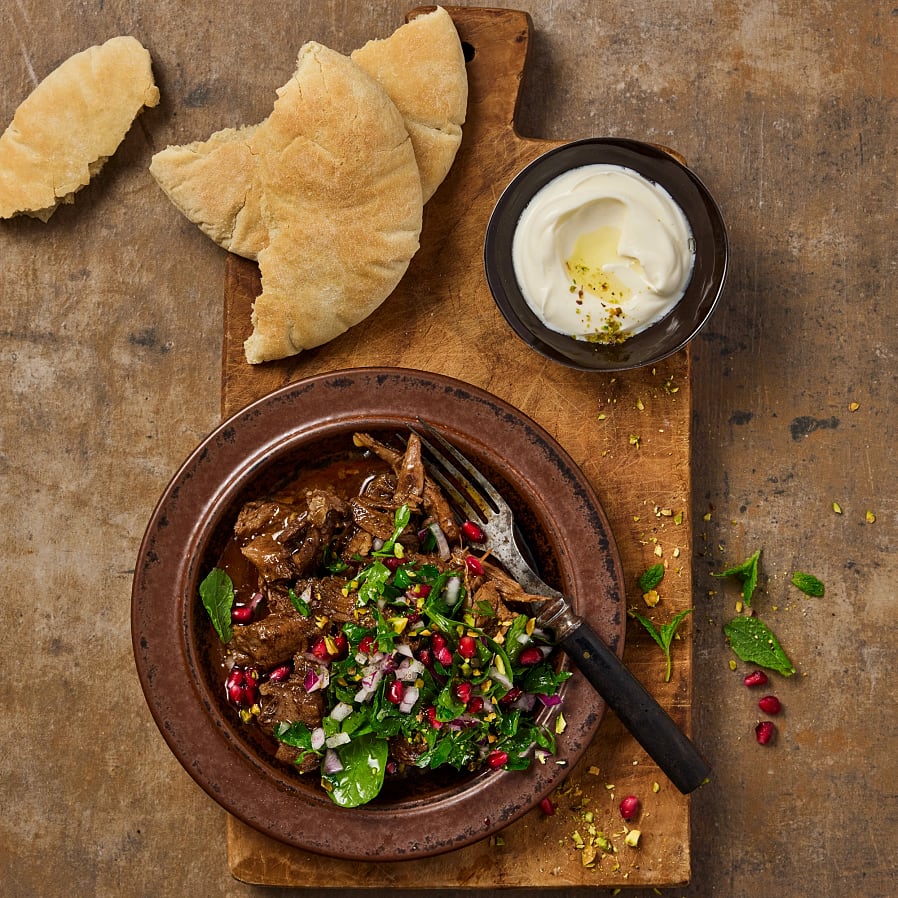 Rostat lamm med granatäpplesallad