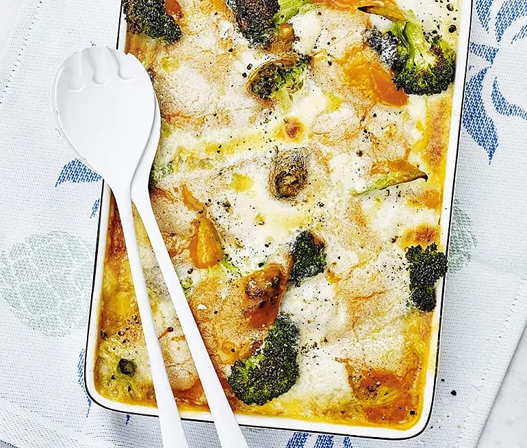 Hummergratinerad spätta med broccoli på Tinas vis