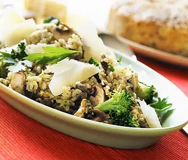 Risotto med svamp och broccoli