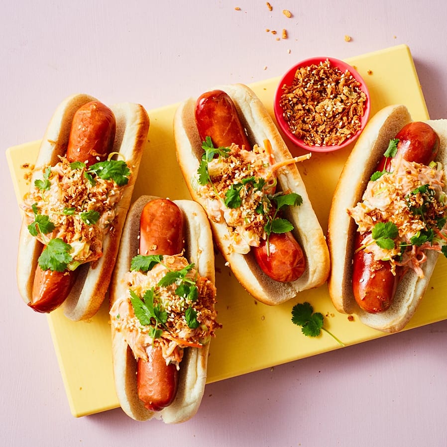 Korean hot dog – Korv med kimchi slaw