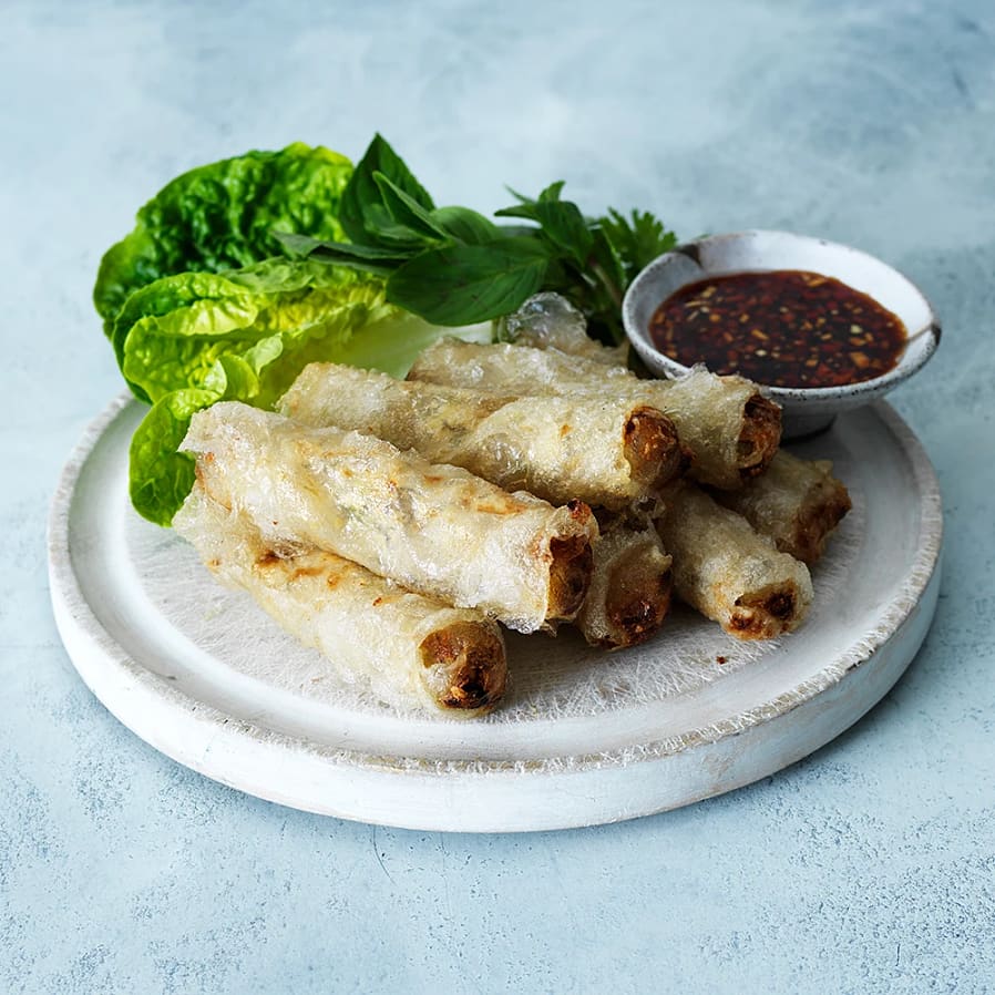 Friterade vietnamesiska vårrullar med tofu