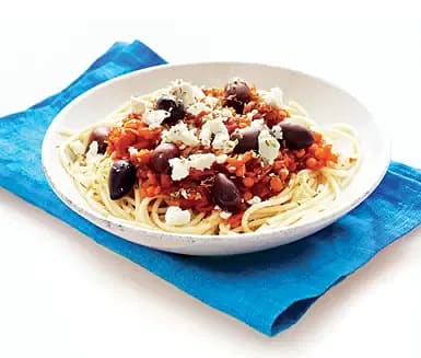 Spagetti med mustig linssås