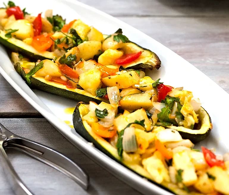 Bakad zucchini med fetaost 