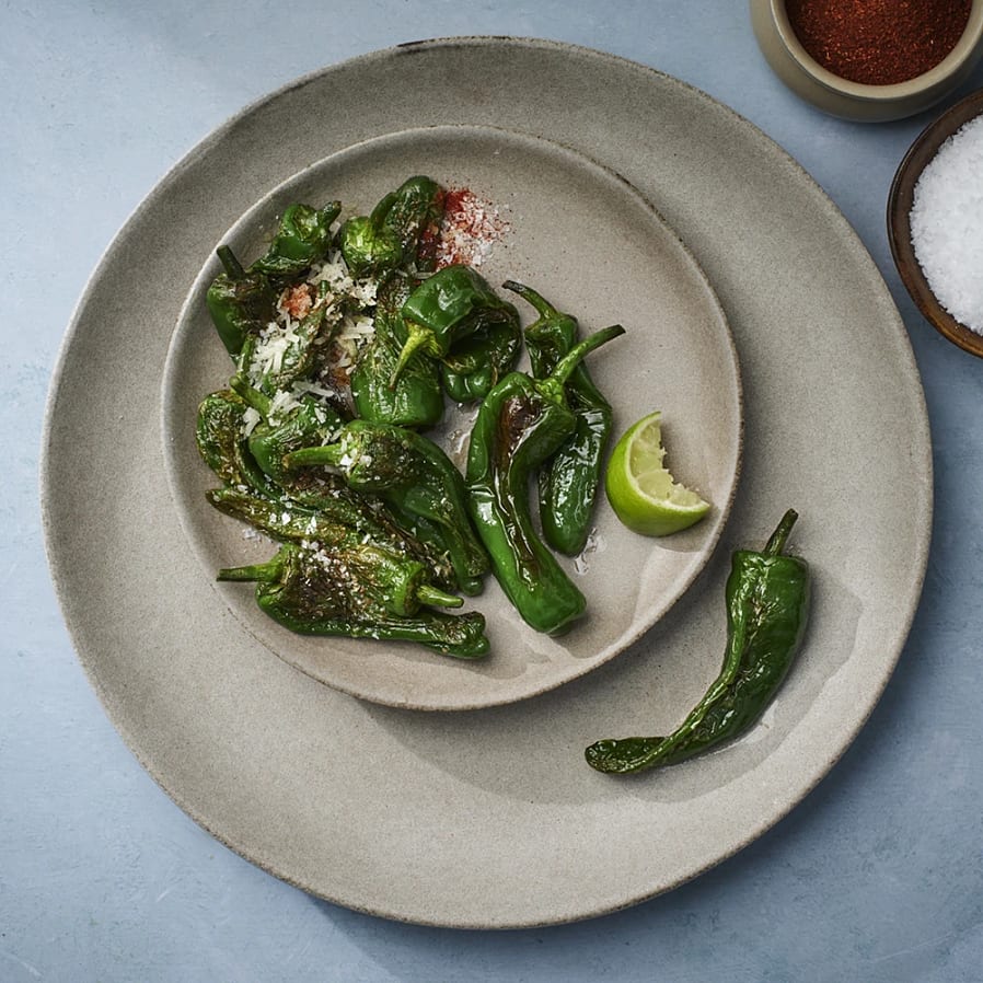 Pimiento de padron med lime och parmesan