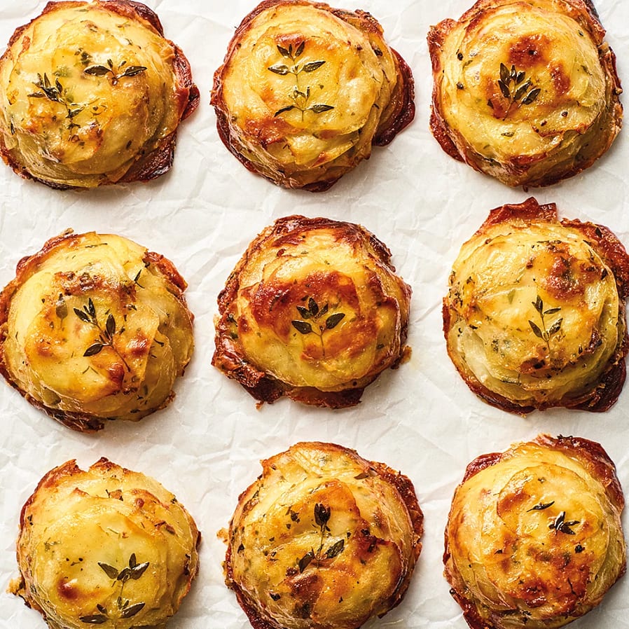 Pommes Anna med gruyère i portionsform