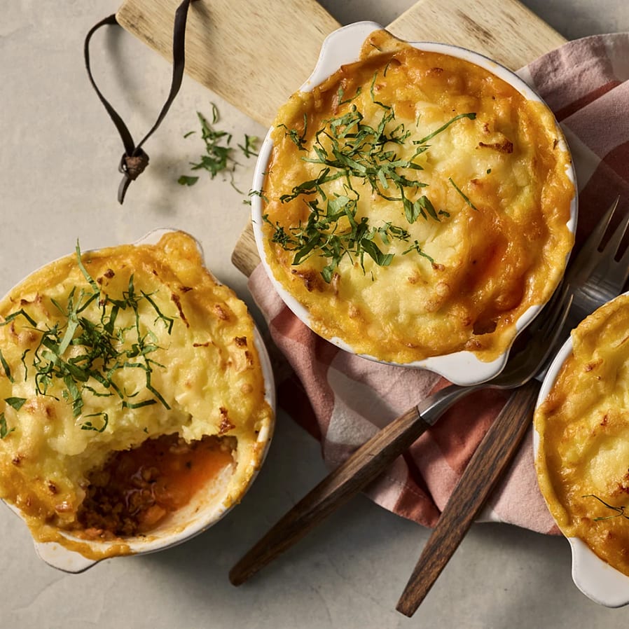 Shepherd’s pie med salsicciaragu med parmesangratinerat mos