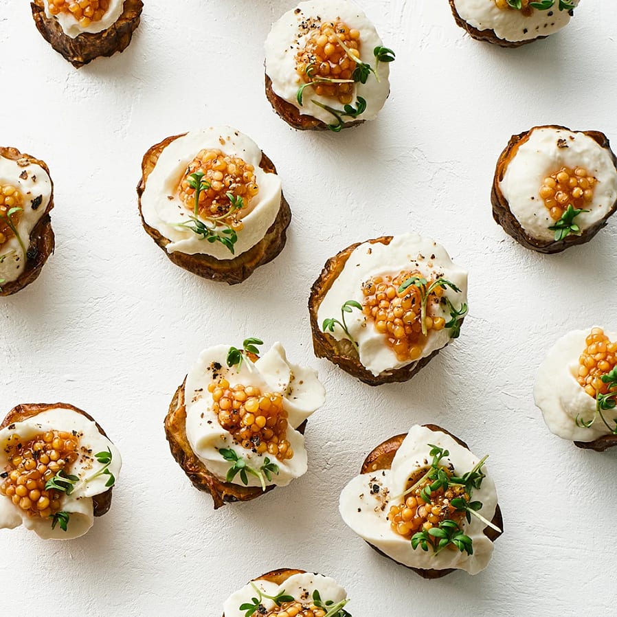 Friterad jordärtskocka med picklade senapsfrön