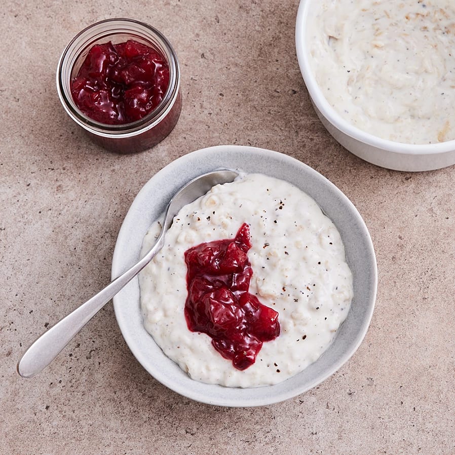 Havrefrutti med plommonkompott