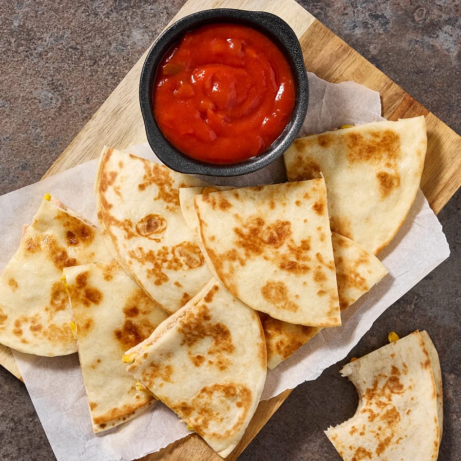 Quesadilla med burkskinka och mjukost med jalapeño