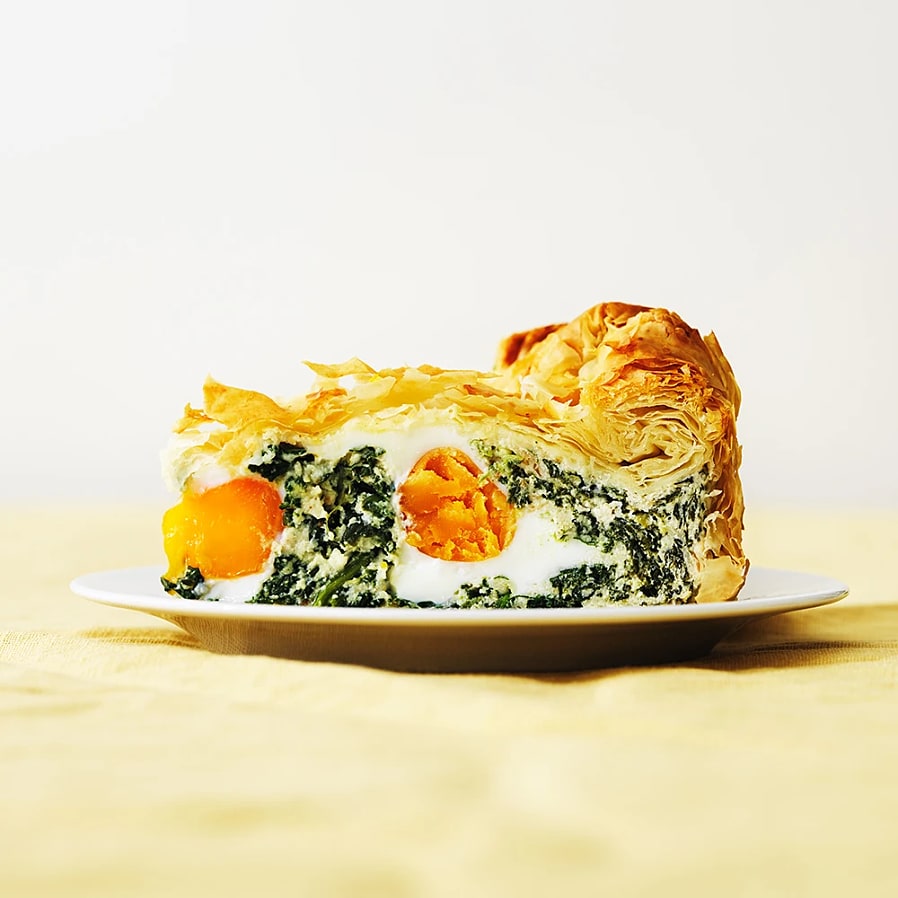 Torta pasqualina med spenat och ägg