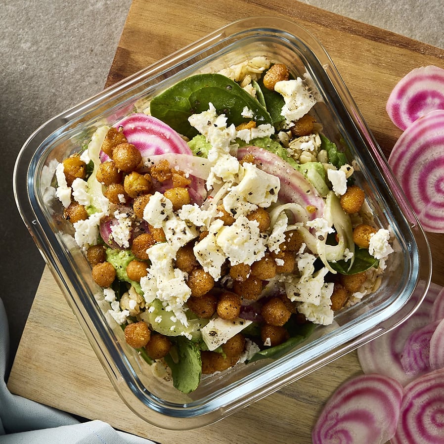 Bowl med mathavre, ärthummus och rostade kikärtor