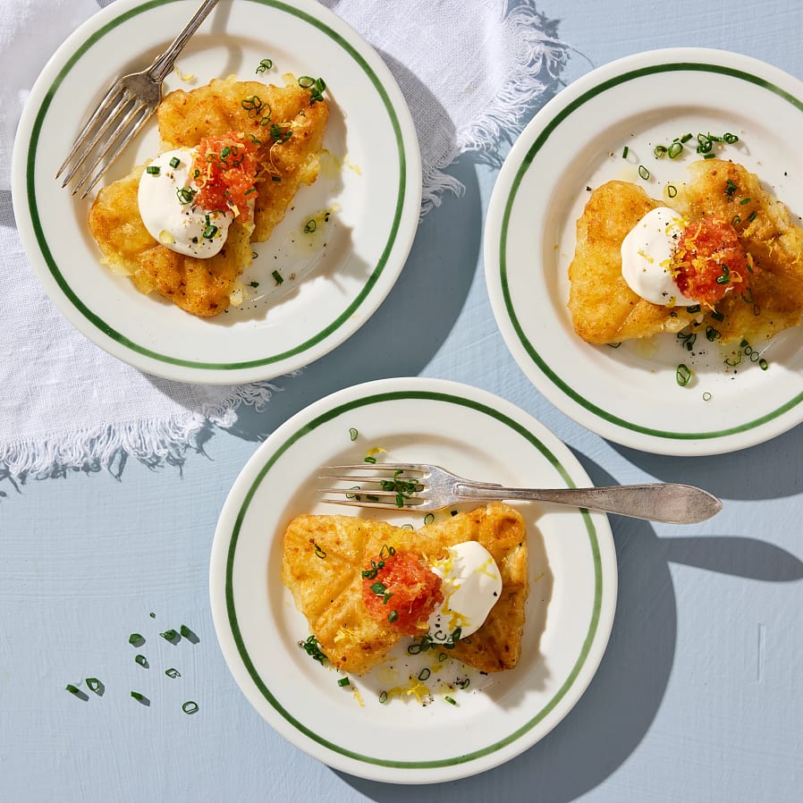 Färdiga rösti i våffeljärn