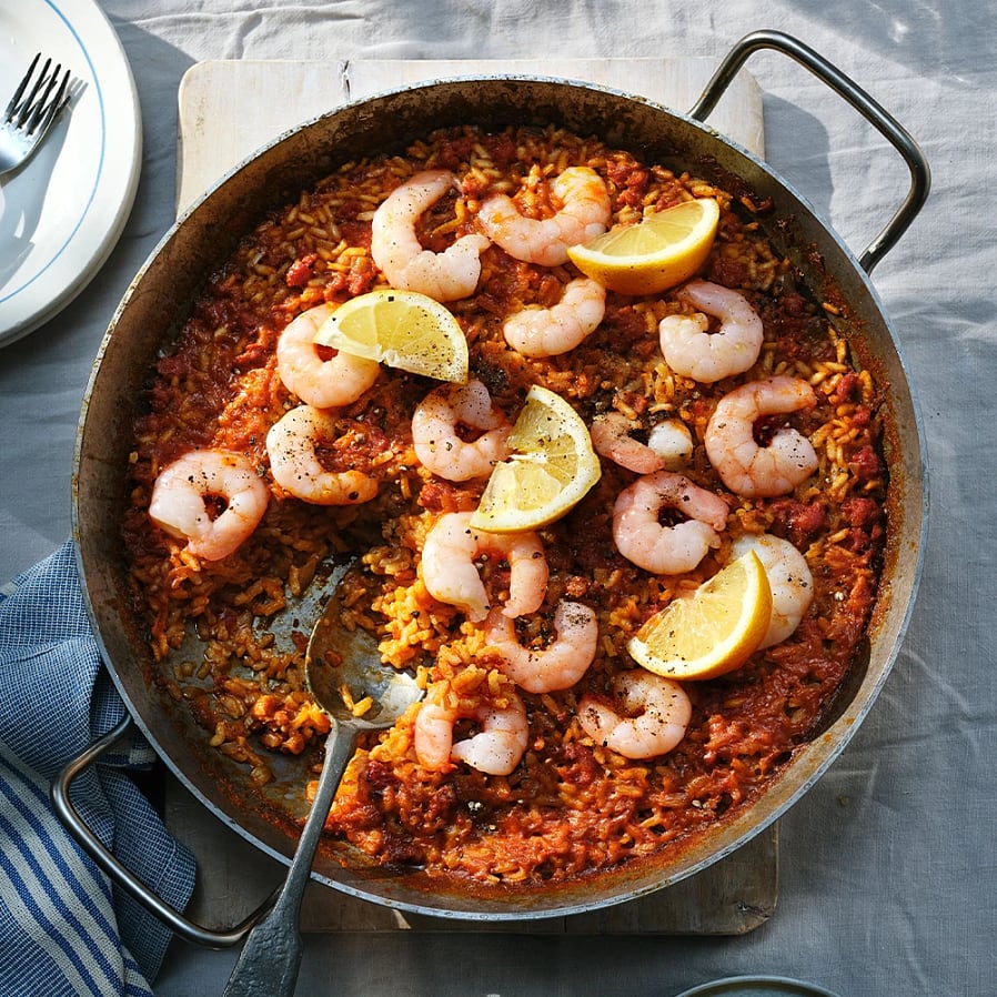 Spanskt ris med räkor och chorizo