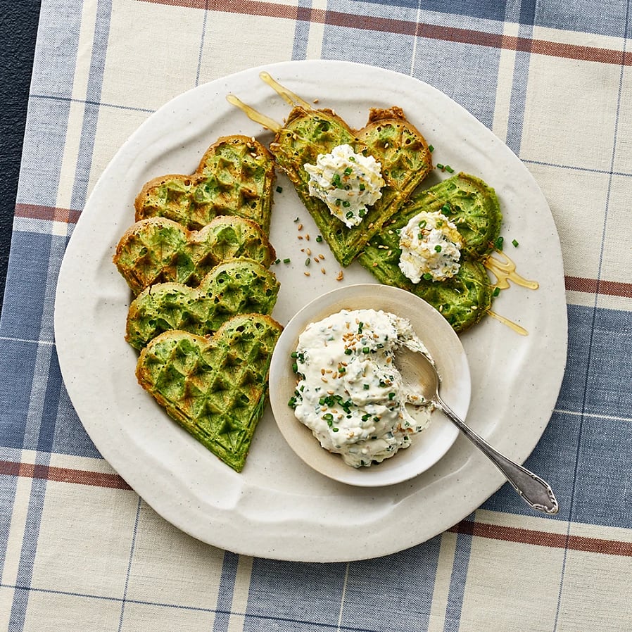 Spenatvåfflor med fetaoströra