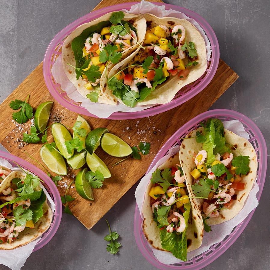 Räktacos med mangosalsa