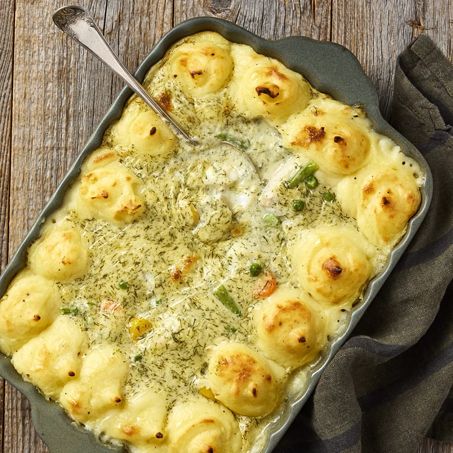 Fiskgratäng med torsk och grönsaker