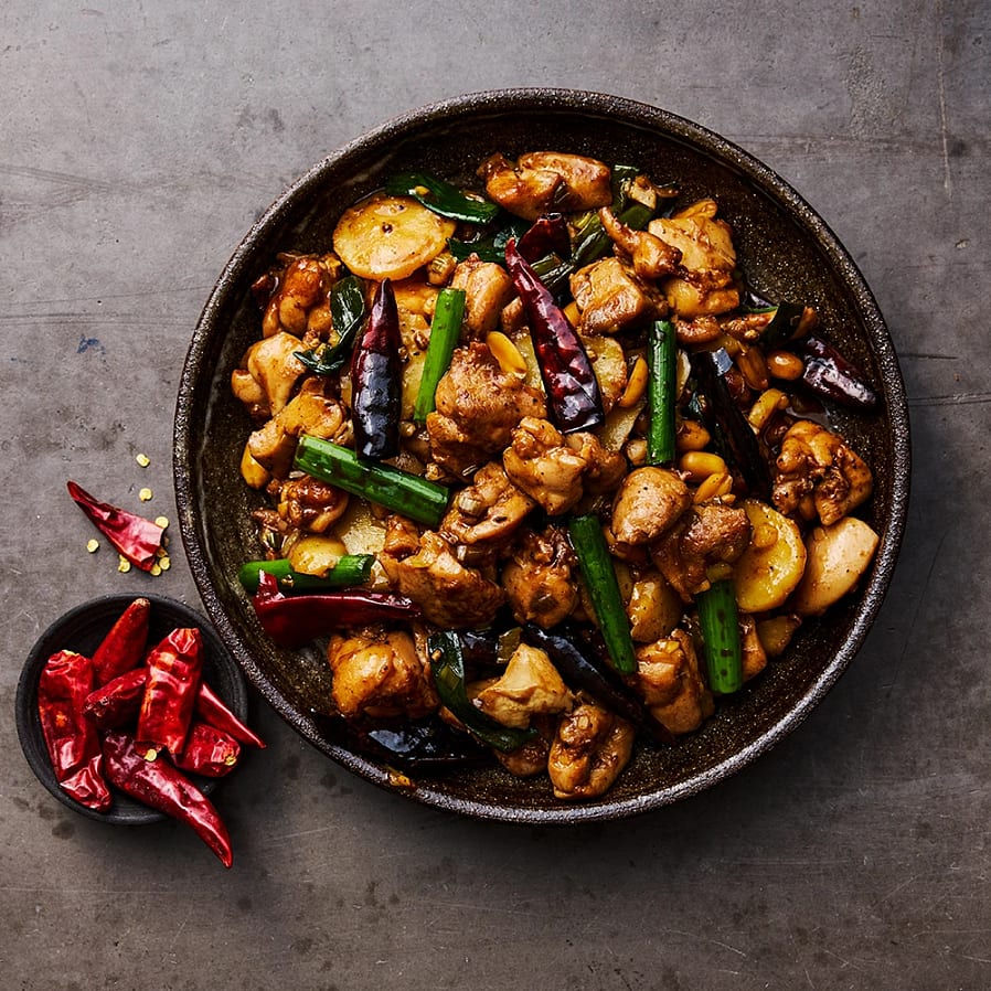 Kung pao-kyckling med jordnötter och sichuanpeppar