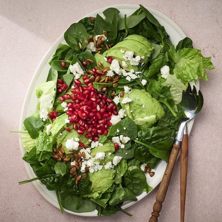 Grönsallad med granatäpple