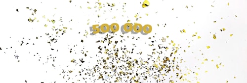 500 000 bankkortskunder vlket firas med guldkonfetti.