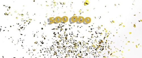 500 000 bankkortskunder vlket firas med guldkonfetti.