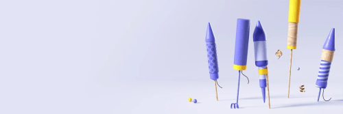 Fyrverkeriepjäser och raketer.